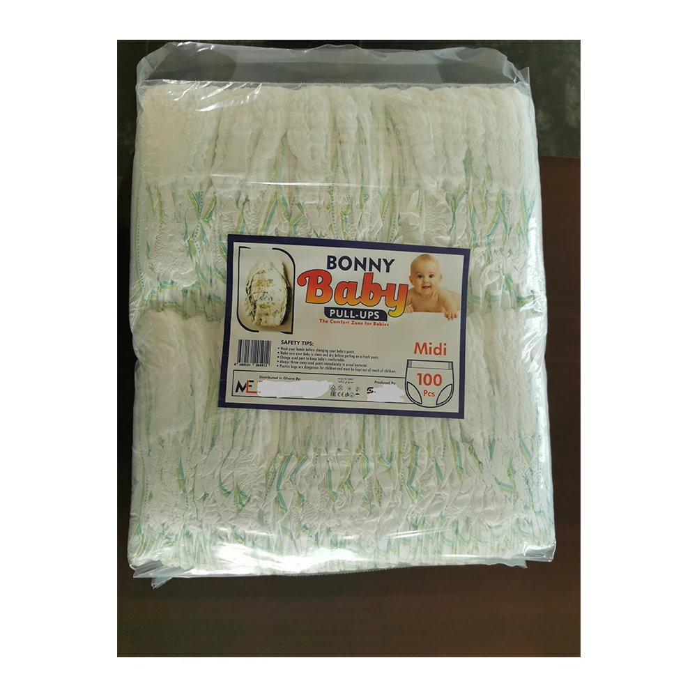 Baby Diaper Flexible Side Strip Super Absorbent Layer Soft and Cotton Double Leak Proof Barrier High Absorbent Wetness Indicator