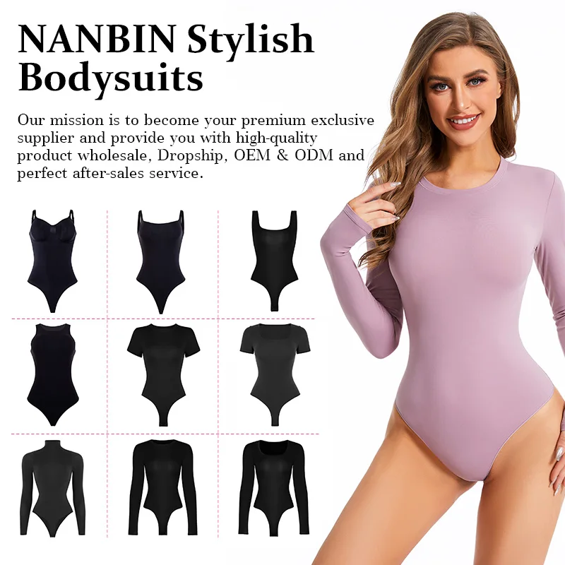 Daily Wear One Piece Bodysuit Shapewear Nylon And Spandex Button Shaper Gym And Jump Crunched Plus Size Workout Bodysuits Women