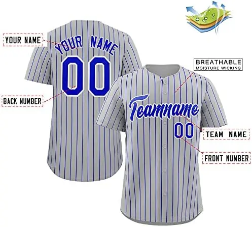 Custom Split Baseball Jersey Button Down Shirt Sports Personalized Stitched Name Number for Men/Women/Boy