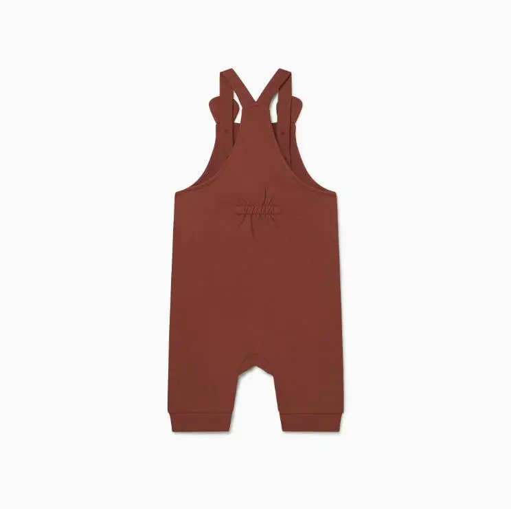 GOTS GRS Certified Kids Clothing Organic Cotton Baby Romper Solid Soft Baby Overalls