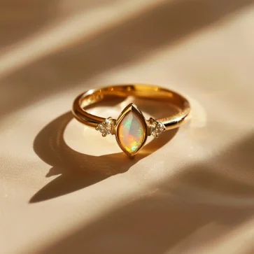 hot selling genuine Marquise Ethiopian fire opal diamond gold engagement ring buy at  direct manufacturer natural stone jewelry