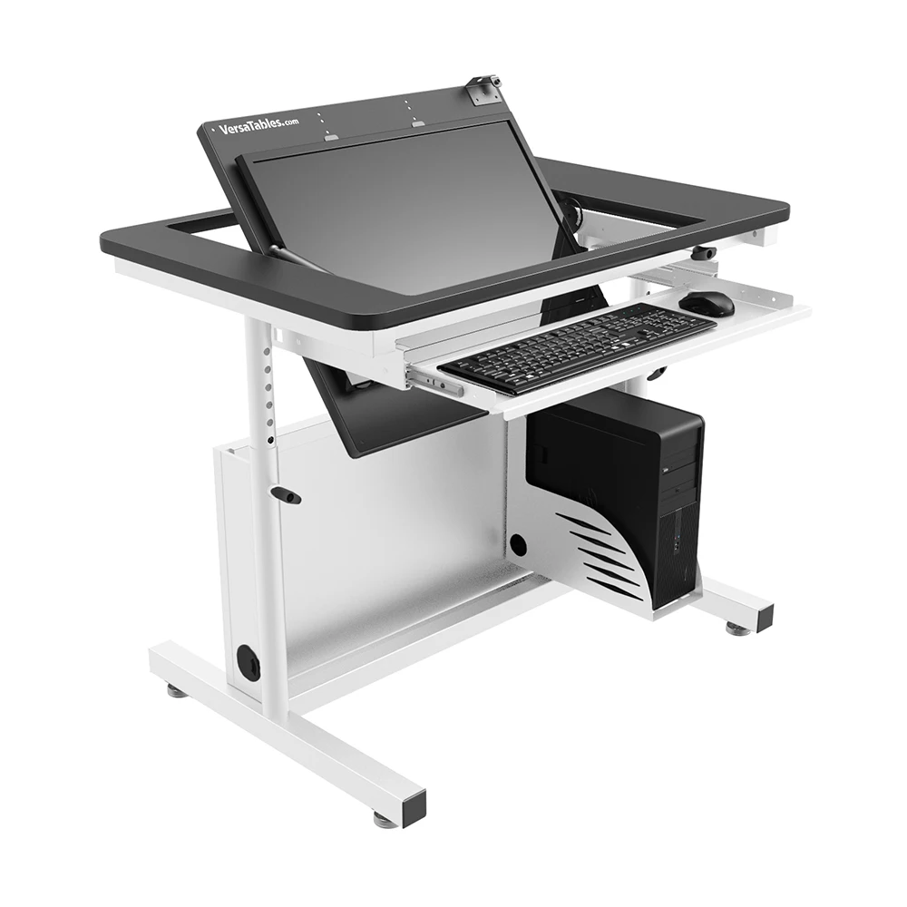 VersaDesk Revolution Adjustable Height Computer Desk  White/Black