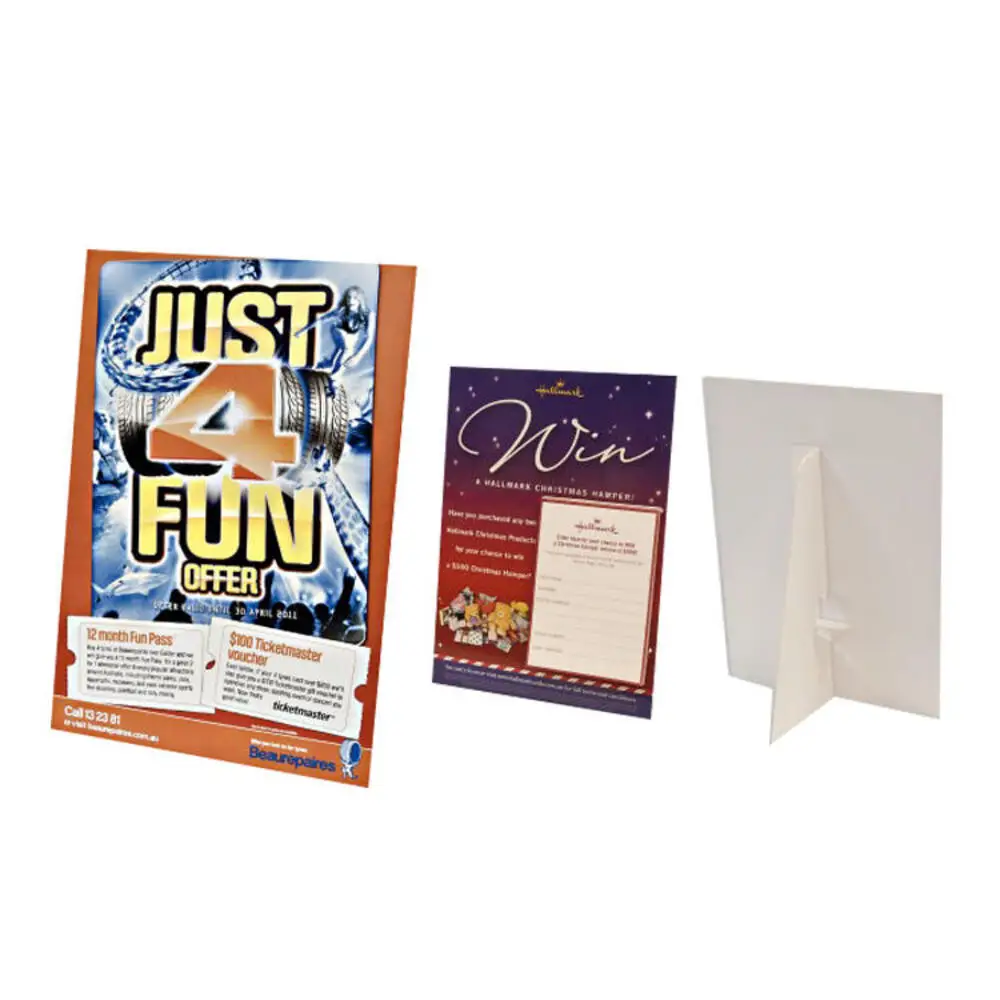 Tabletop Sign Poster Display Stand Customizable Printed Double Wing Easel Back Cardboard for Sponser