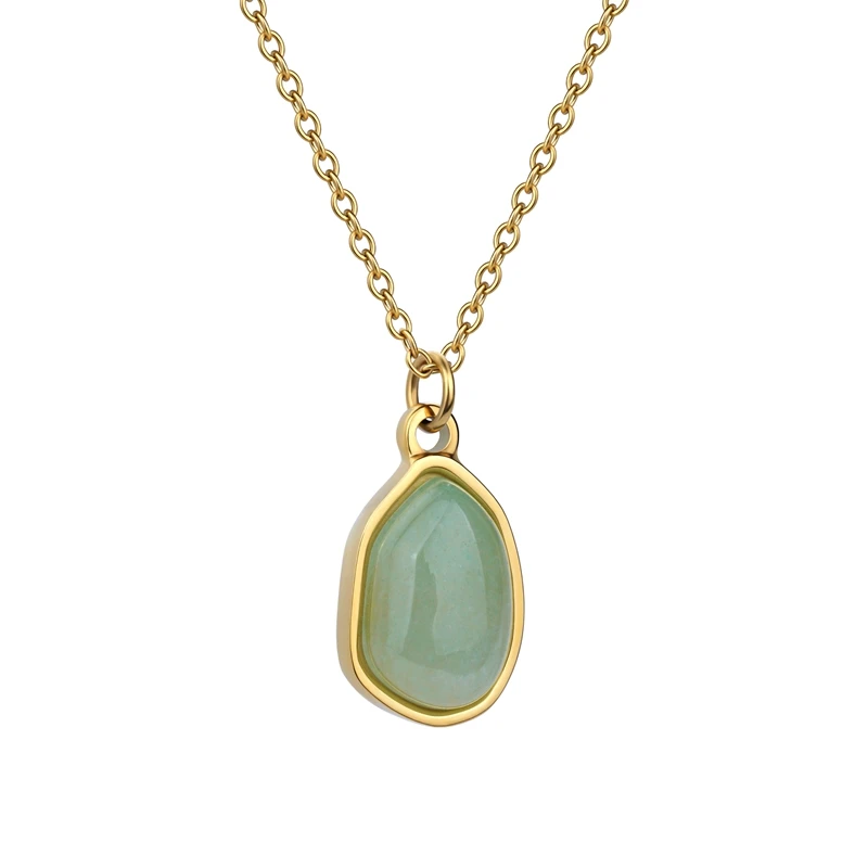 2023 18K Gold Plated Rose Quartz Necklace Natural Crystal Healings Stones Jewelry Quartz Pendant Necklace
