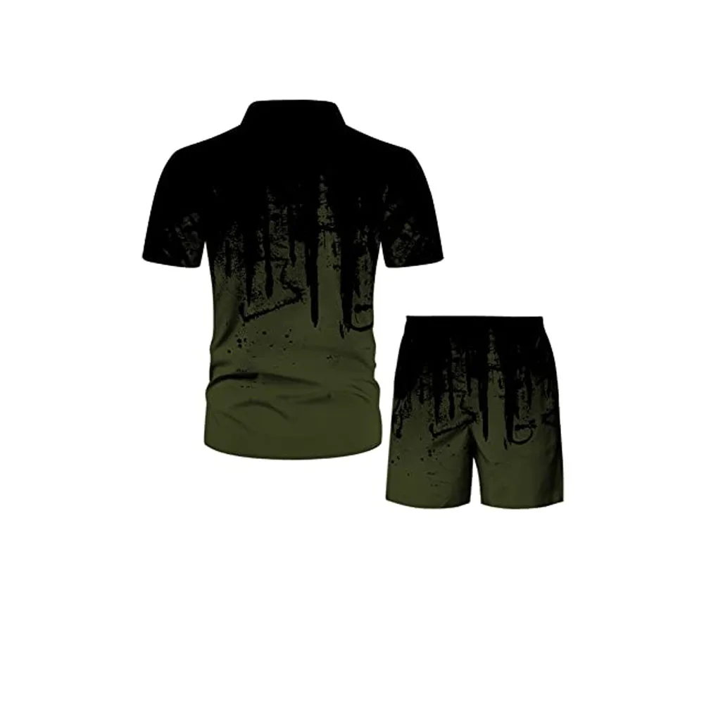 Custom Print New Hawaiian Beach Wear Men sets Shorts Set men tow pieces sets for men