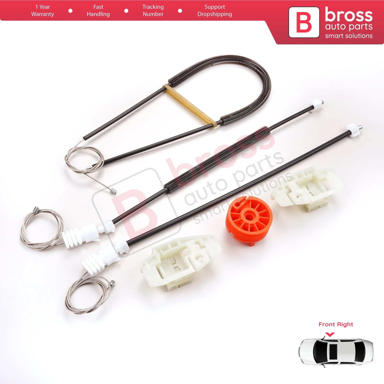 BWR5003  Window Regulator Repair Kit Front Right for Citroen Xsara N2 N0 1997-2010 Estate SW Coupe 9222H1