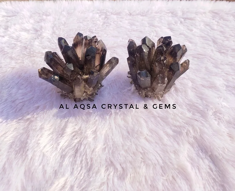 Wholesale natural and beautiful handmade smoky family cluster for sale for home office or table decoration healing therapy