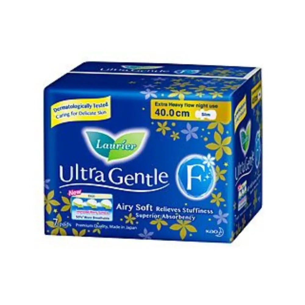 No Fragrance High Absorbent Comfortable Laurier F Ultra Gentle Extra H.Night 40cm Sanitary Pads with Gentler on Skin Feature