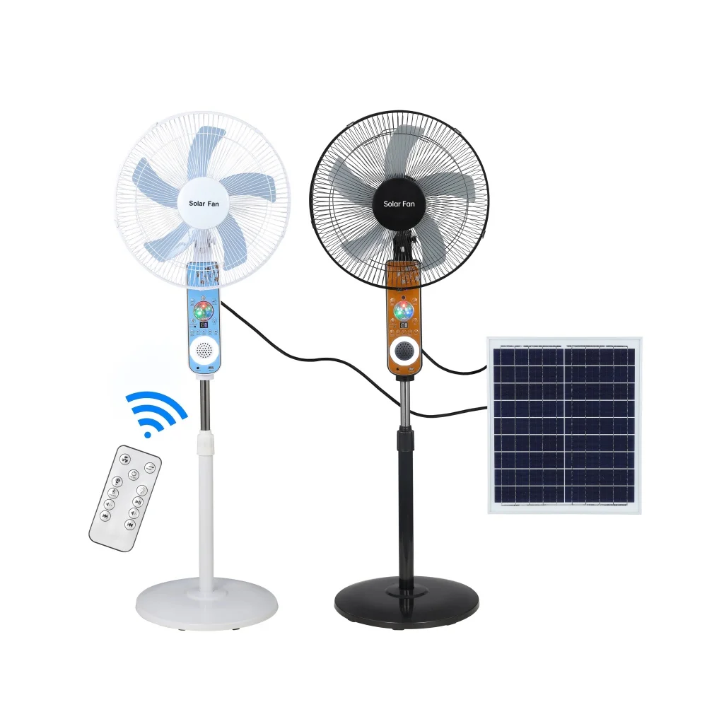 Hot sales 12v 24v Dc Ac Solar Rechargeable Fan solar fan with panel and battery 15w 20w 25w solar fan with solar panel