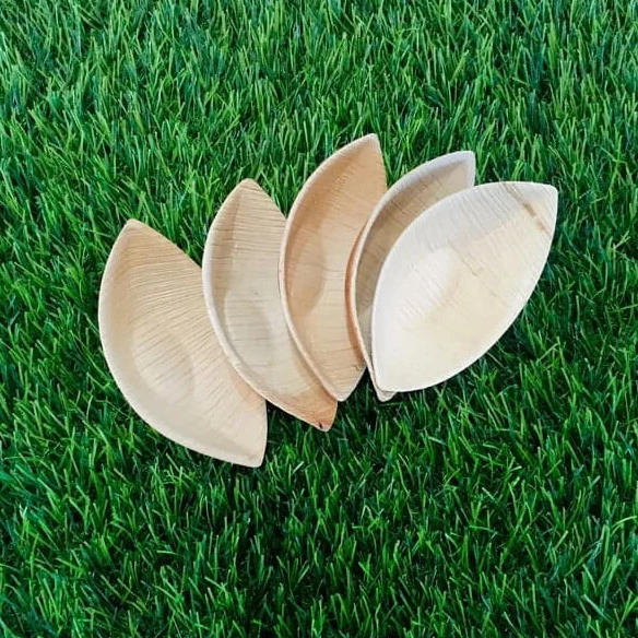Excellent Quality Areca Nut Plates Biodegradable Palm Leaf Small Latest Design Sauces Cup 4.5 x 2.5 Inches Shrink Wrapping