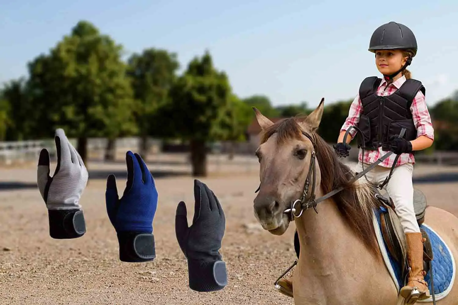 Leather Horse Riding Gloves with Option to Personalise logo Color