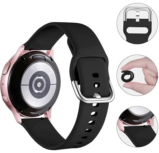 OEM ODM Custom Breathable Sport Rubber Smartwatch Band Strap For Samsung 20mm 22mm Silicone watch bands