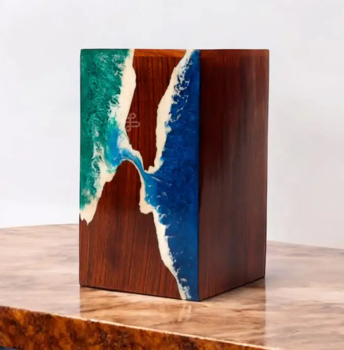 Fractal Wood Burning Urns for Ashes Caskets for Human and Pet Ashes for Adult Male/Female