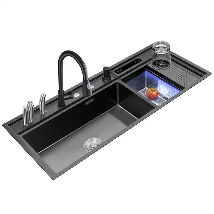 High Temperature Disinfection Dryer Ultrasonic Sink Washing Fruit Vegetable And Seafood 3 In 1 Sus304 Kitchen Sink