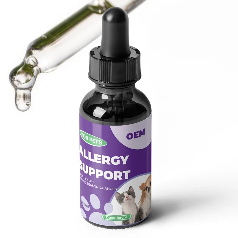 Natural Allergy Relief Pet Dietary Supplements Liquid Antibiotics Drops for Dog Kennel Cough and Skin Wound Infection