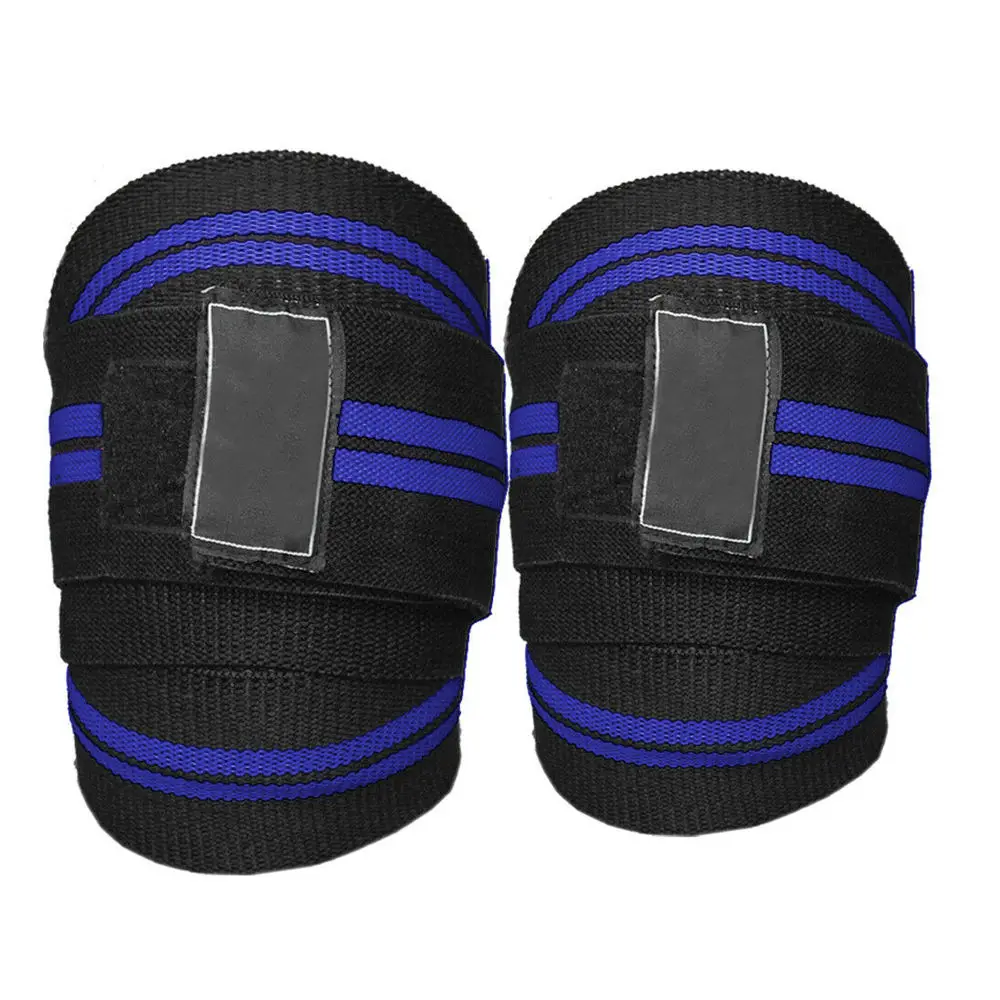 Wholesale Price Custom Print Heavy Duty Fitness Weight Lifting Elastic Material Knee Wraps For Gym Workout