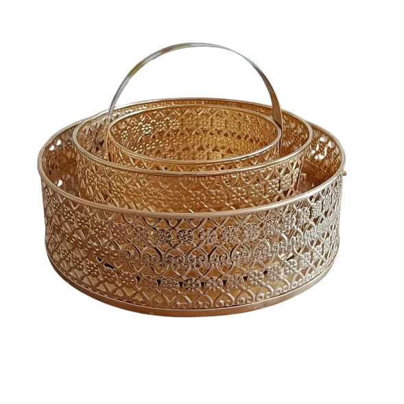 Set Of 3 Modern Iron Countertop Metal Fruit and Vegetable Basket Bottom Metal Kitchen Simple Houseware From Factory Low Price