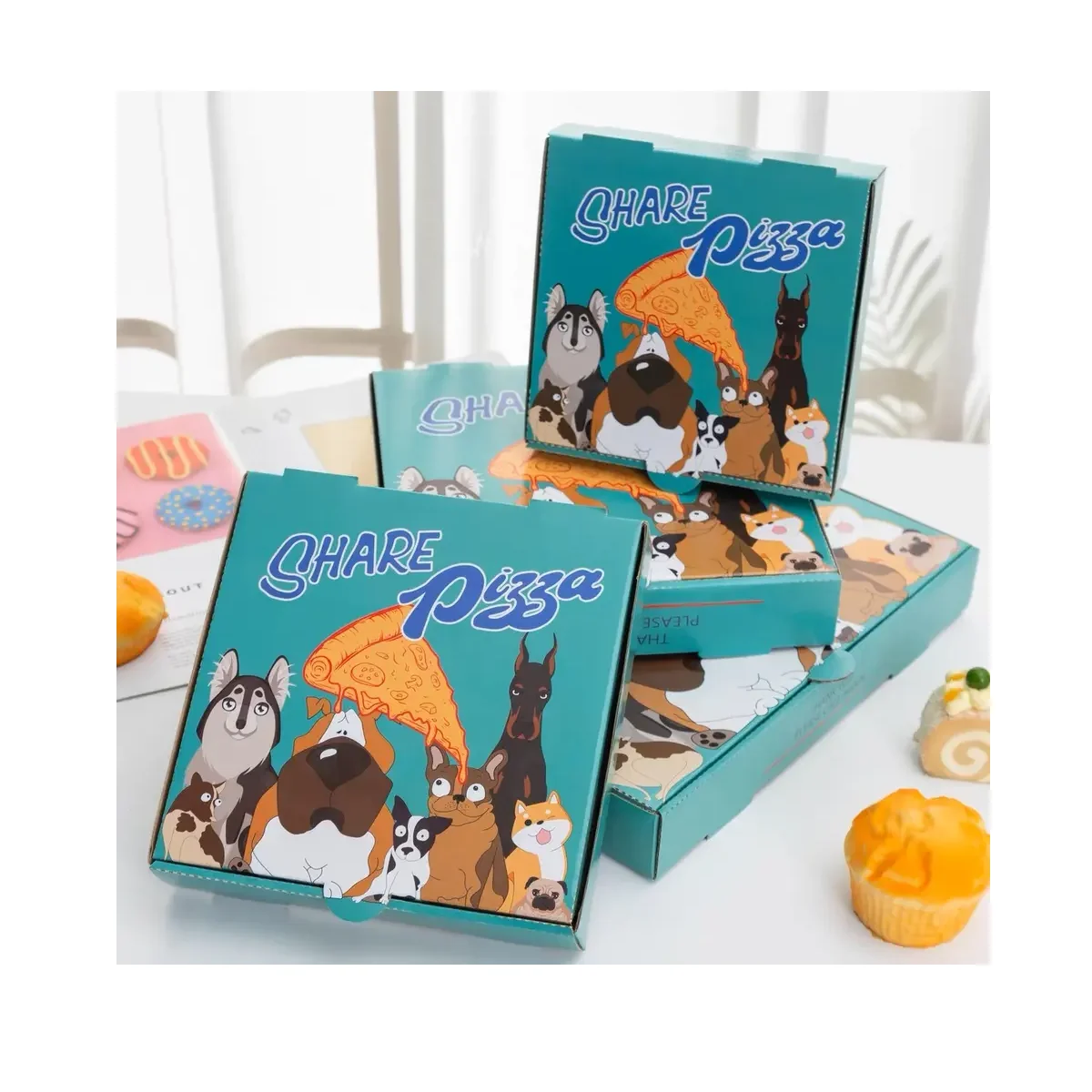 Good Price Matt Lamination Corrugated Cardboard Art Paper Boxes Recycled Materials Custom Logo Pizza Box Packaging