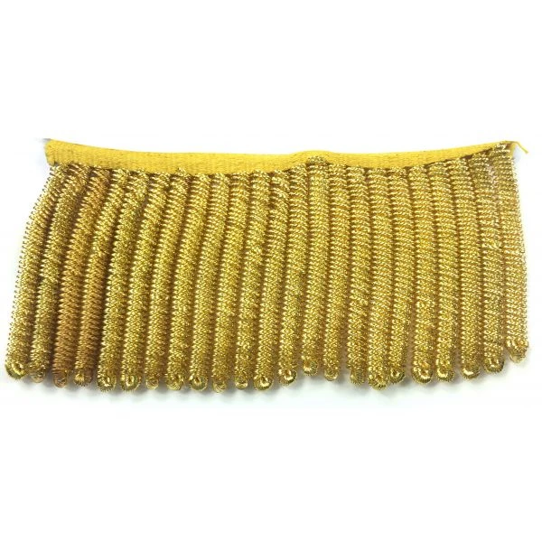 OEM Wholesale French Gold Fringe Top Quality Custom Gold Wire Tassel Fringe High Quality Metallic Bullion Fringe Textile Trim