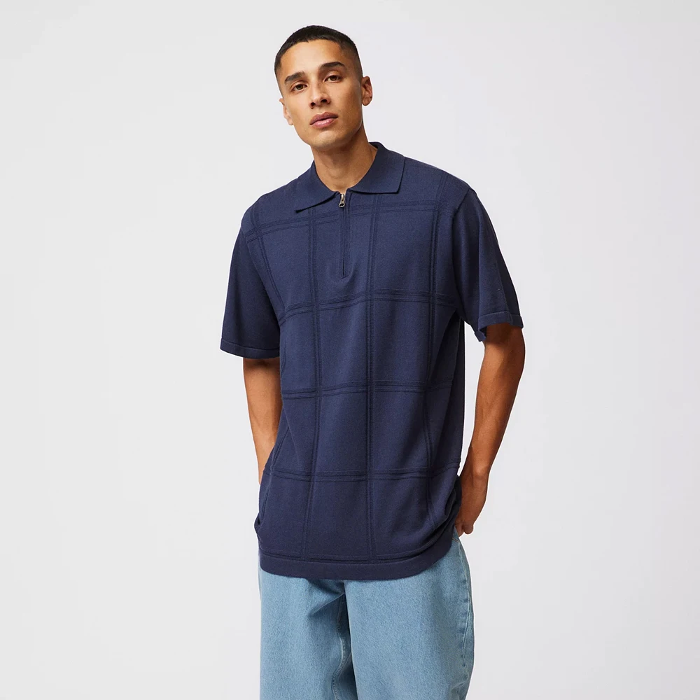 Men Knitwear Shirt High Quality Custom Knitted Polo Collar Designer Short Sleeved Pullover Quarter 1/4 Zip Sweater Polo Shirt