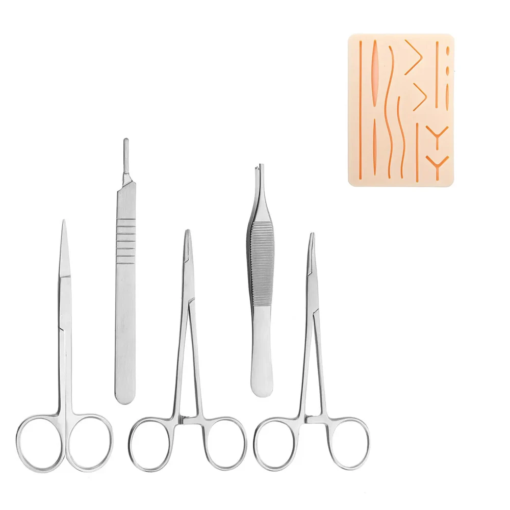 New Arrival 17 Piece Silicone Stainless Steel Surgical Tools Wound Skin Training Practice Sutur Kit