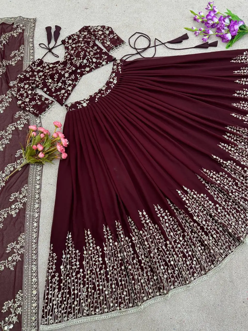 Лидер продаж новый дизайнерский жоржет с вышивкой lehenga choli bloluse и dupatta для женщин последняя коллекция