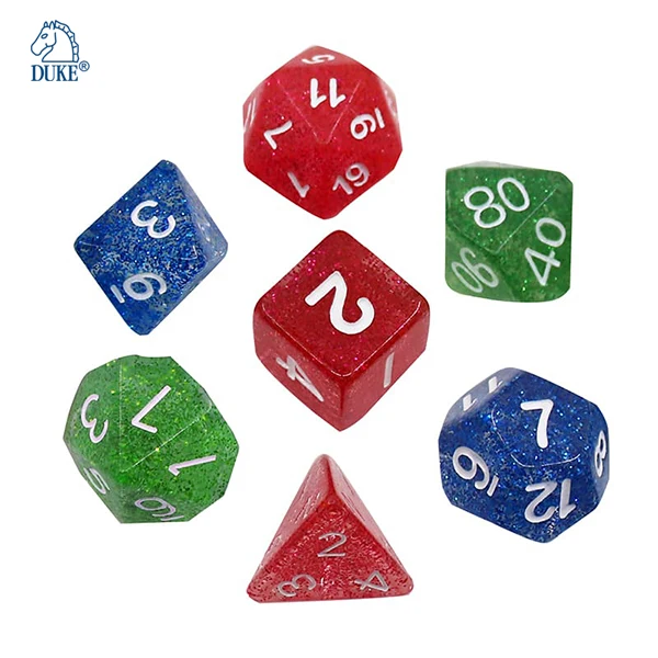 DND Блестящий стиль 7 многогранных RPG кубики набор настольная игра на заказ