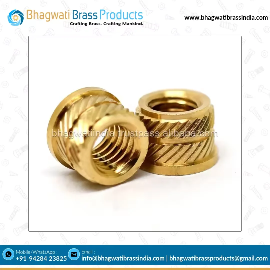 Best Prices Brass Press In Insert Nuts with Customized Size Available For Wooden and Plastic Uses By Exporters