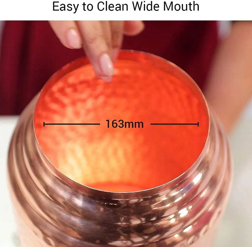 Copper 5 Litre Hammered Copper Water Dispenser (Matka/Pot/Dispenser/watercooler) Container Pot with 1 Copper