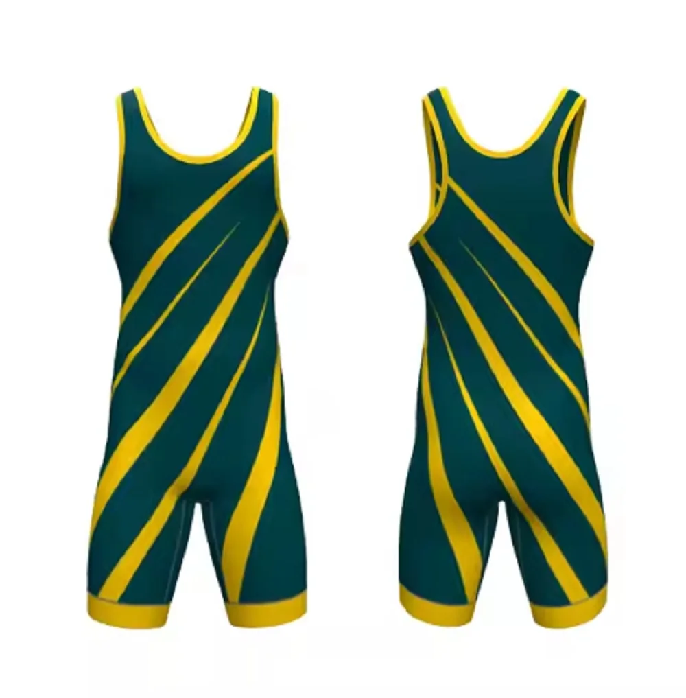 Wholesale Custom printed Sleeveless Youth Sportswear Wrestling Singlet Weight Lifting Tights Wresting Gear Customizable Suit