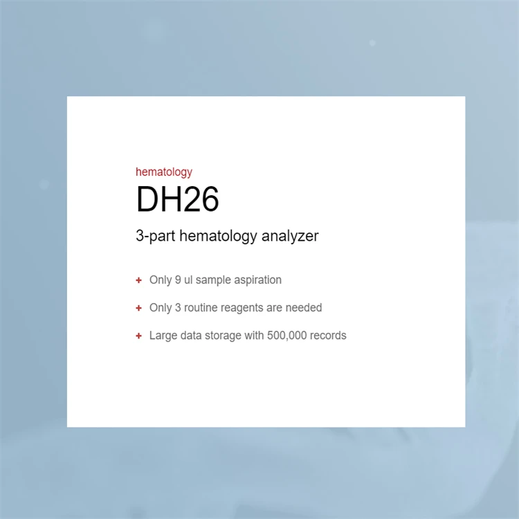 DYMIND DH26 Hematology Analyzer Professional Medical Devices 3 Part CBC Hematology Analyzer blood testing equipments