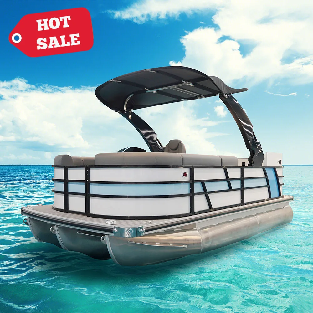 16Ft 17Ft Aluminium Pontoon Boat China Electric Floating Party Boat Luxury Inflatable Pontoon House Boats With Electric Motor