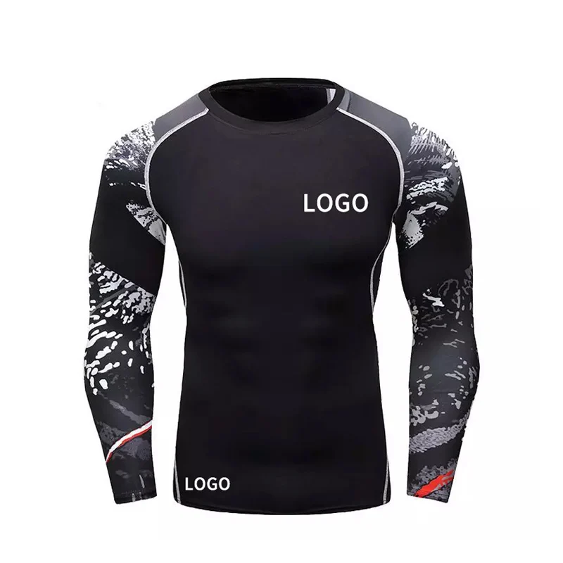 Rash Guard Tops Rashguard Custom Compression Shirts For Men Compression Long Sleeve Compression Rash Guard For Mens Wholesale