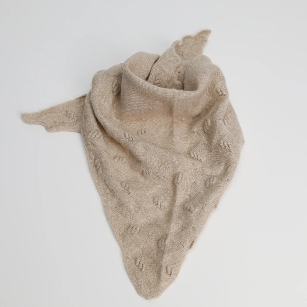 Premium Soft Warm Multifunctional Stylish Headband Winter Grey Triangle Scarf Mongolian Cashmere