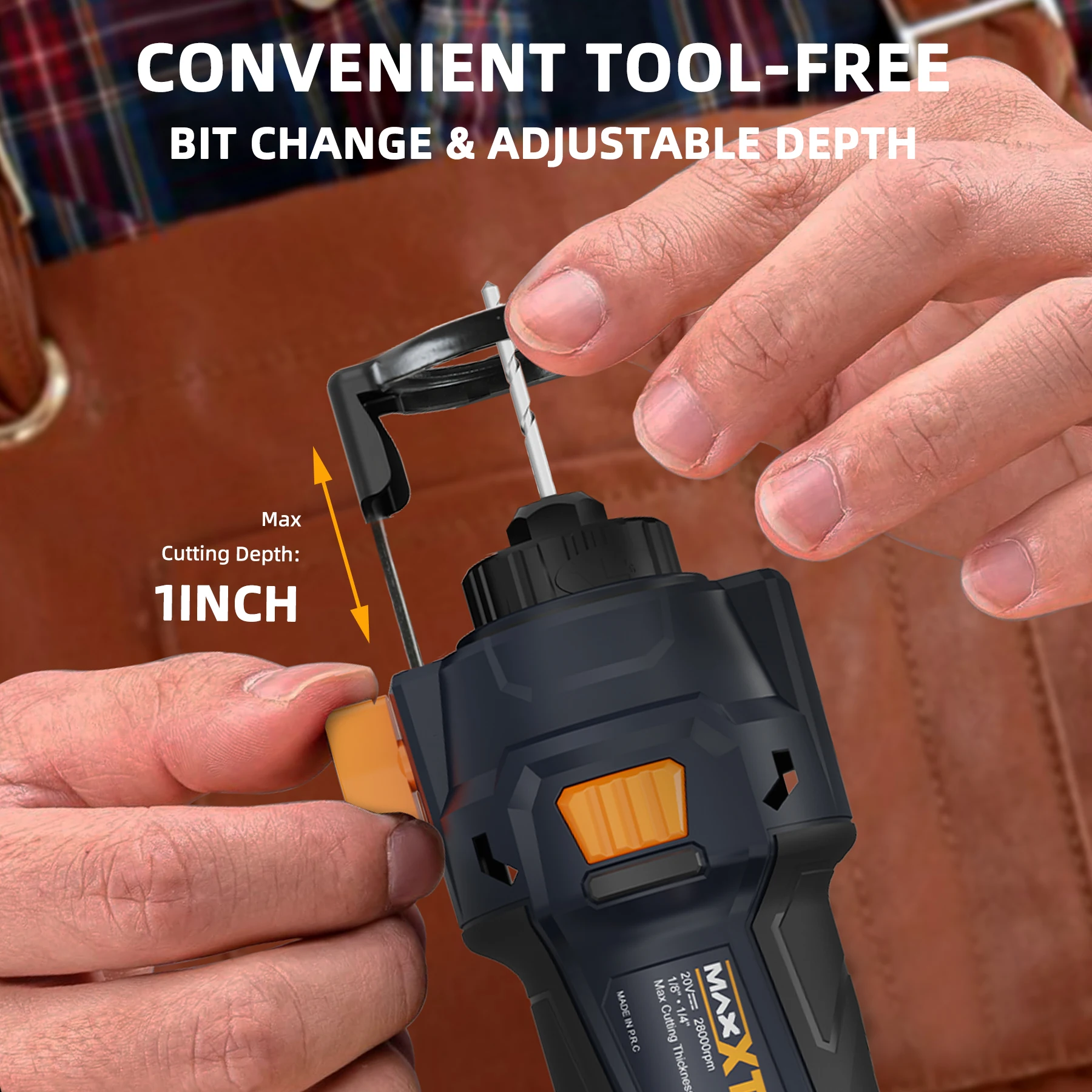 20V Portable Cutout Tool for Wood Plastic with LED Light and Rotary Saw