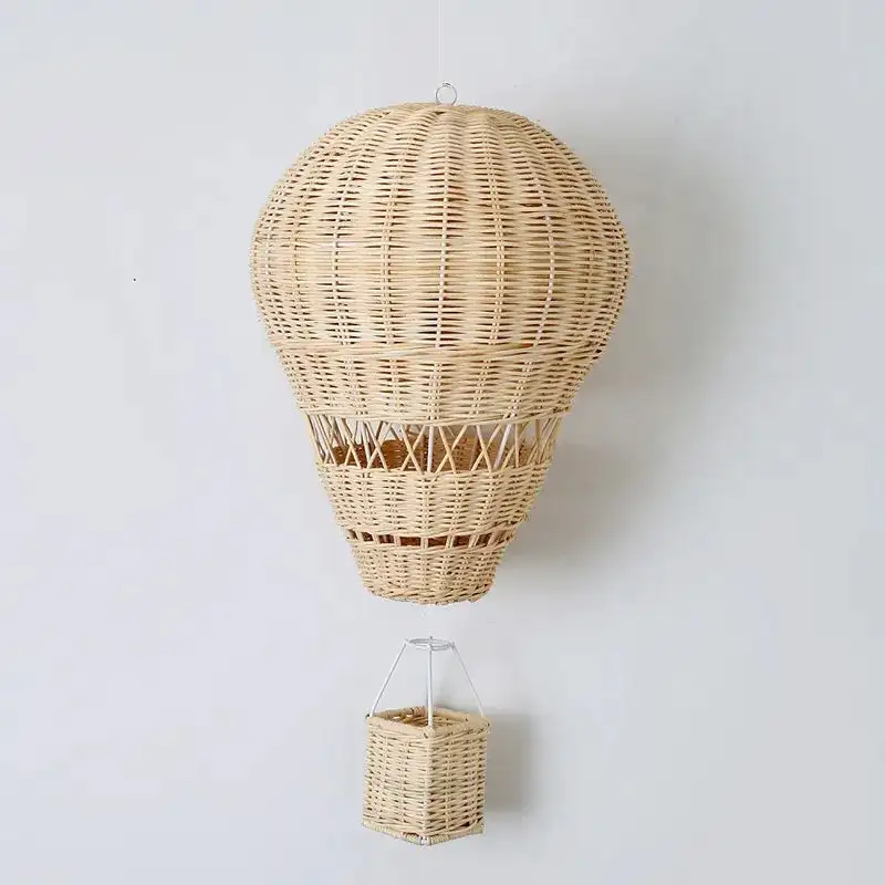 Wicker hanging balloons natural decoration rattan hot air balloon for kids bedroom decorations and home decor