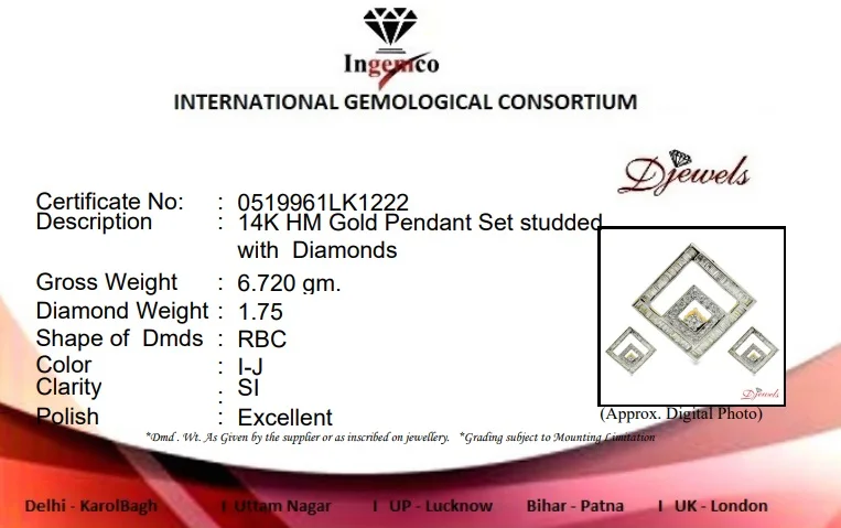 TOP RANKING Diamonds Pendant Set super september India Wholesale Price IGI & Ingemco Certifiert Jewellery Showroom in Karol Bagh