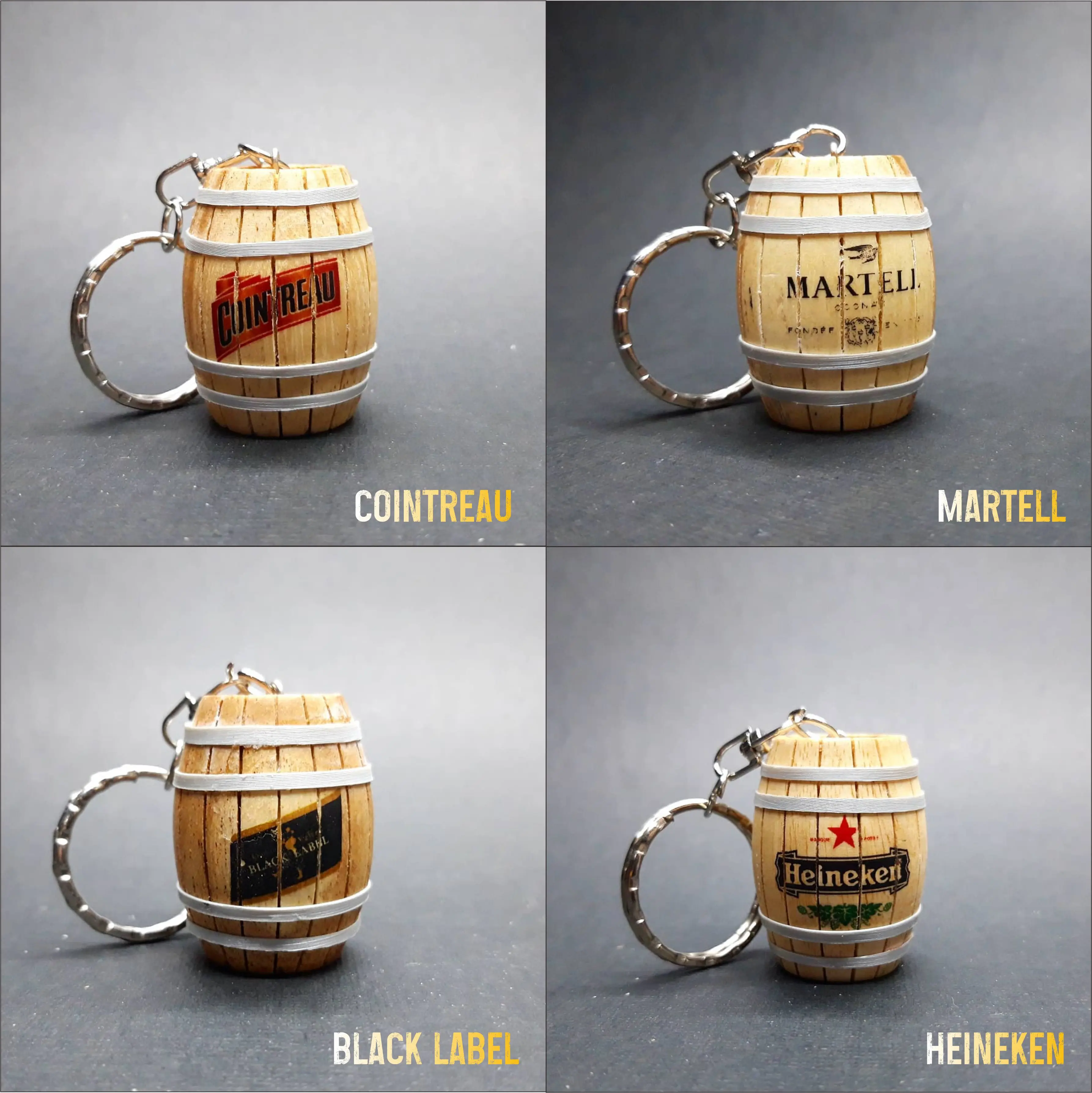 Wooden barrel keychain Customized desigen and logo Gifts and Souvenir company