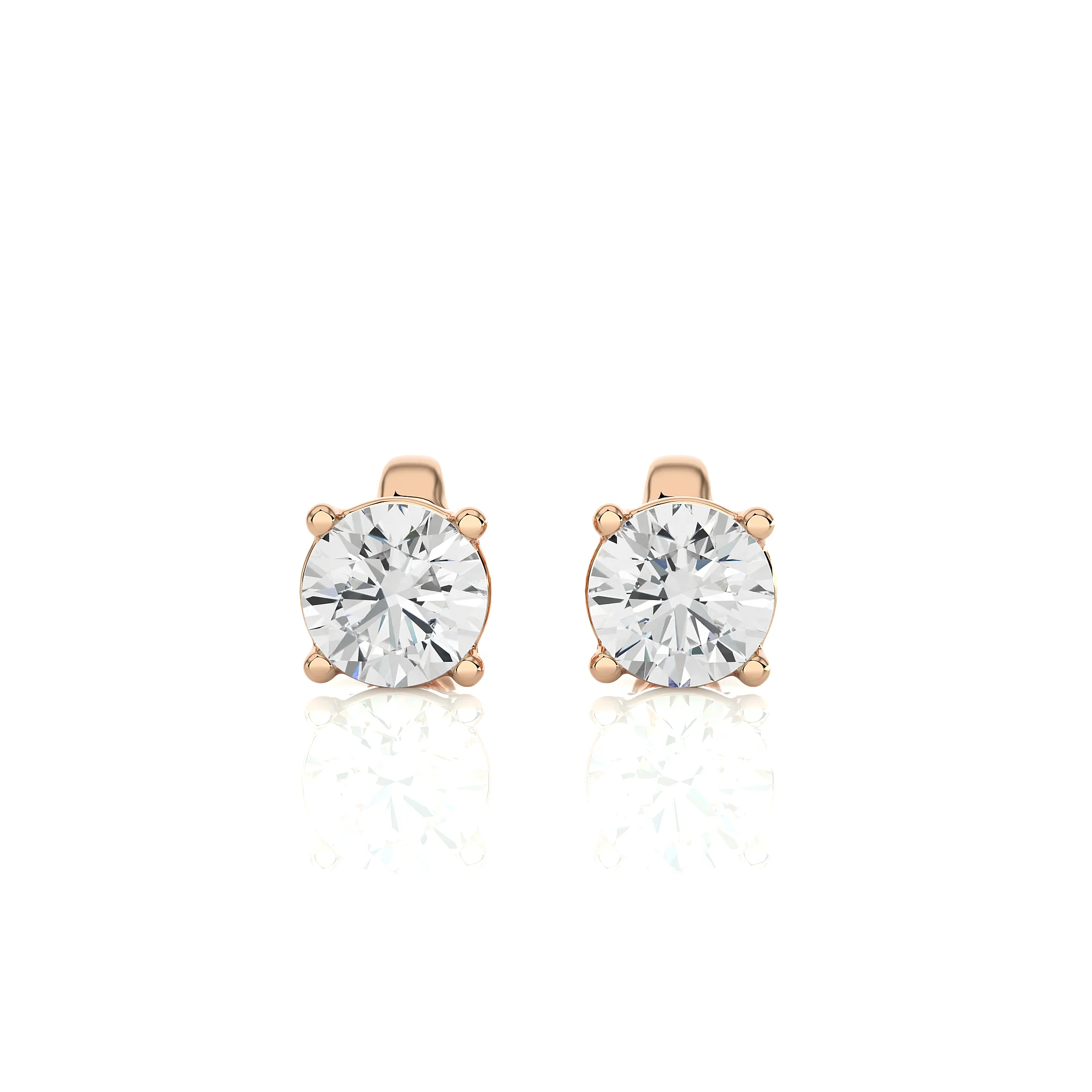 Aesthetic Brilliant Round Cut Lab Grown Diamond Stud Earrings Solid  14k Yellow White Rose Gold Fine Jewelry Earring