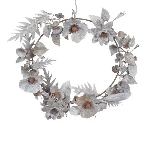 Royal Look Designer Metal Iron Flower Wreath For Christmas Festival Parties Hanging Decoration Flower Wreaths