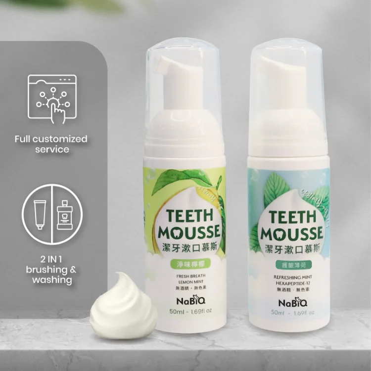 counteract dental erosion blue translucent shiny toothpaste mousse