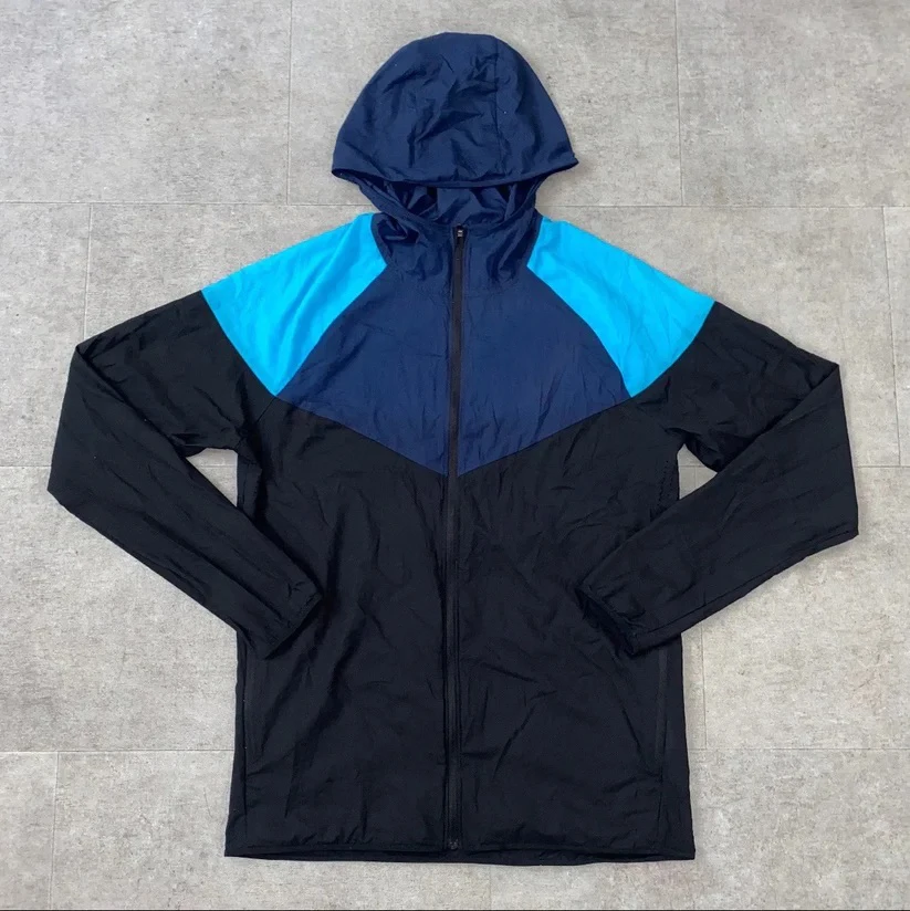 Mens Lightweight Windbreaker Water Resistant Hooded Jacket Rain Wind