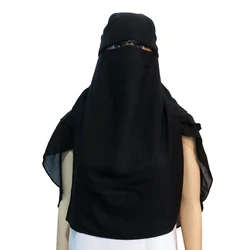 Traditional Arabic chiffon niqab khimar hijab instant ready to wear chiffon niqab face cover hijab