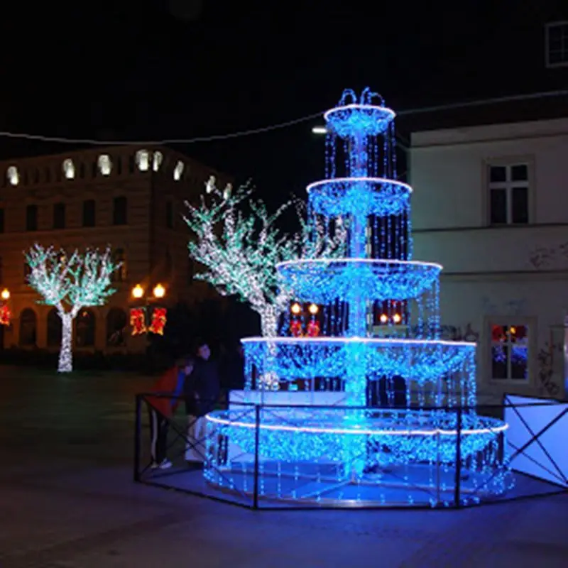 Hot decor christmas custom 3D dynamic large model led fountain sculpture motif light