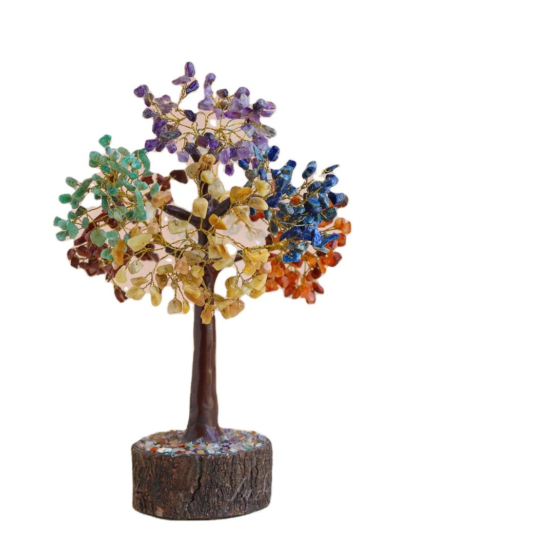 7 Chakra healing Tree for sale chakra Gemstone Tree Supplier : Crystal wire crystal tree