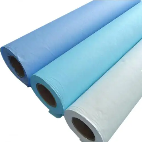 Bark Pattern Dyed   Woodpulp Polyester Material Nonwoven Fabric Roll Good Embossed Spunlace Pet   Fabric