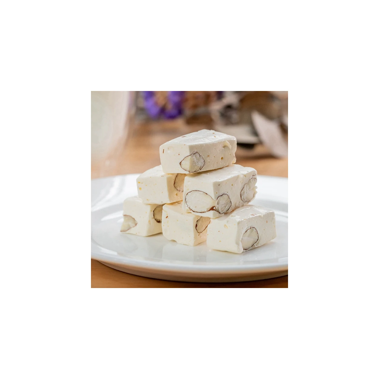 Semi-Hard Nougat Snack Desert Biscuit Gummy Bar Chewy Milk Mandorlato Candy