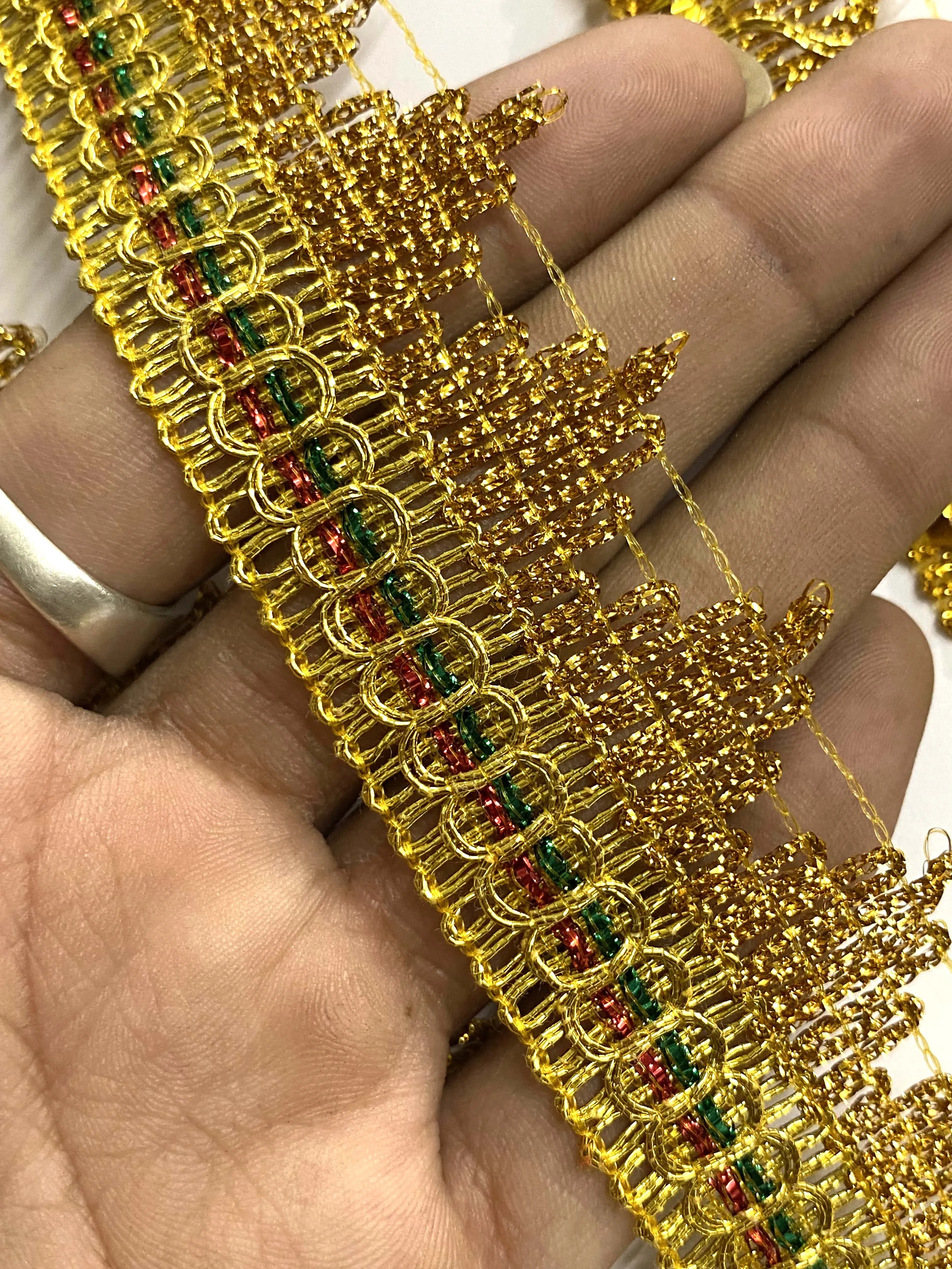 Fancy Design 38mm Polyester Shining Sequin Metallic Braid Trim for Decoration Deals in Wholesale