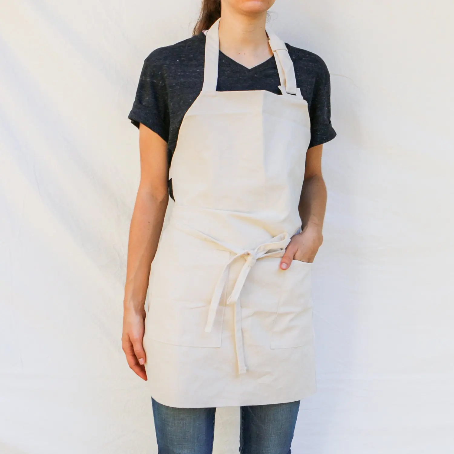 Low Price Hot Sale Premium Quality Best Apron for Uniform Unisex Poly Cotton Customize Size Color Apron