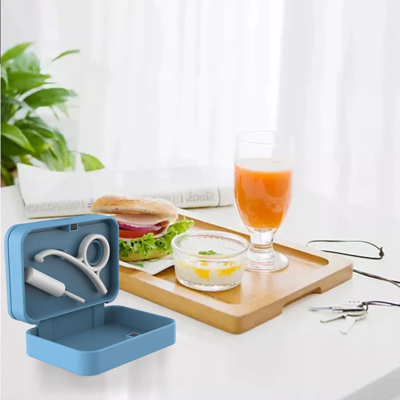 New Wholesale  colorful dental braces box retainer case plastic orthodontic denture box with mirror